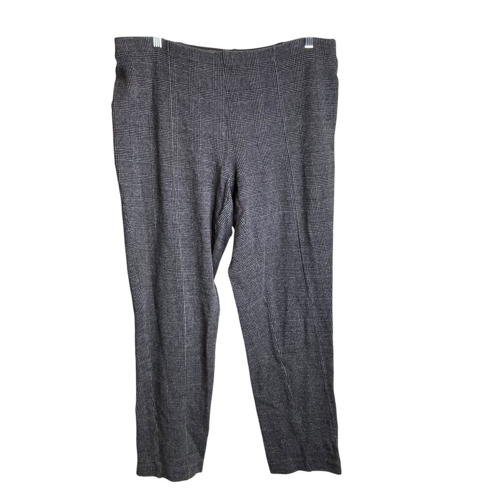 J Jill Gray Slim Leg‎ Houndstooth Ponte Trouser Pants Size M Career Old Money